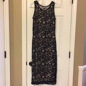 Black lace dress with nude lining